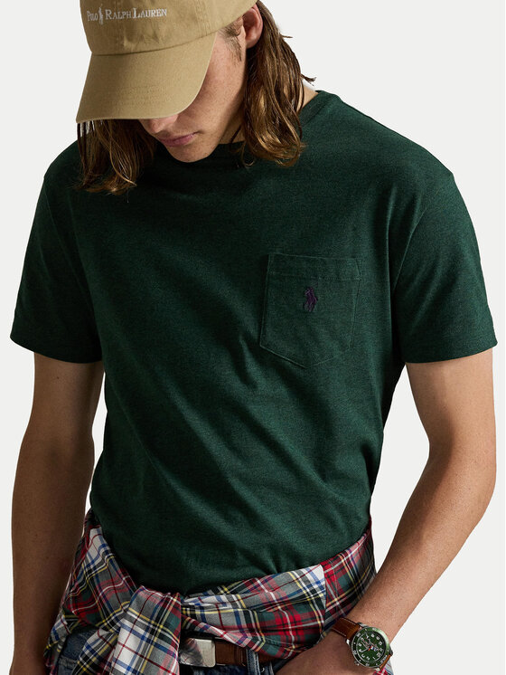 Polo Ralph Lauren Polo Ralph Lauren Majica 710671438460 Zelena Custom Slim Fit