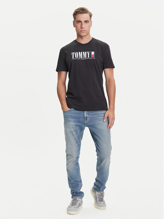 Tommy Jeans Tommy Jeans Tričko Dna Flag DM0DM21941 Čierna Regular Fit