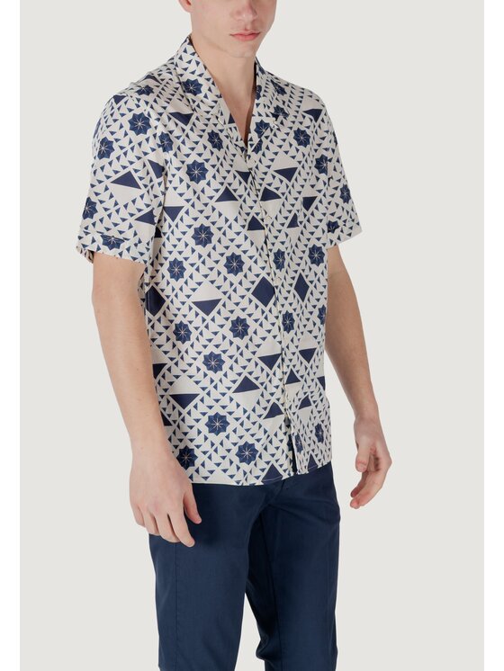 Antony Morato Antony Morato Πουκάμισο HONOLULU REGULAR STRAIGHT FIT WITH LOGOED METAL BADGE Μπλε Regular Fit