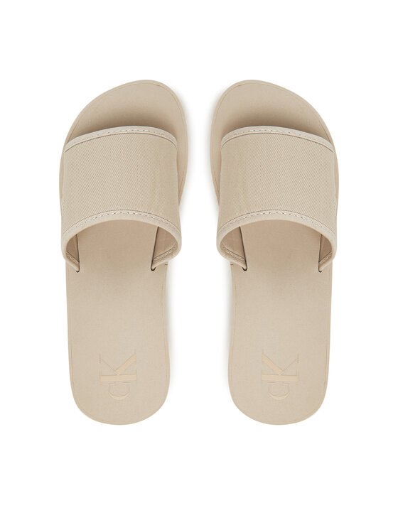 Calvin Klein Jeans Calvin Klein Jeans Plätud Beach Wedge Slide Canvas YW0YW01725 Beež