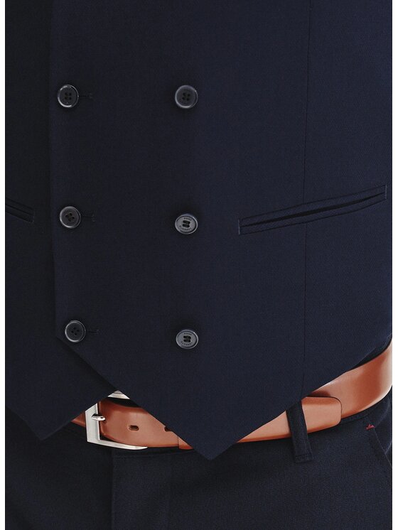 Pako Lorente Pako Lorente Kamizelka P25SF-8X-005 Granatowy Slim Fit