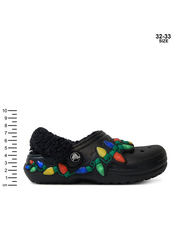 Crocs Crocs Klapki Clsc Lined Holiday Lights 212026 Czarny