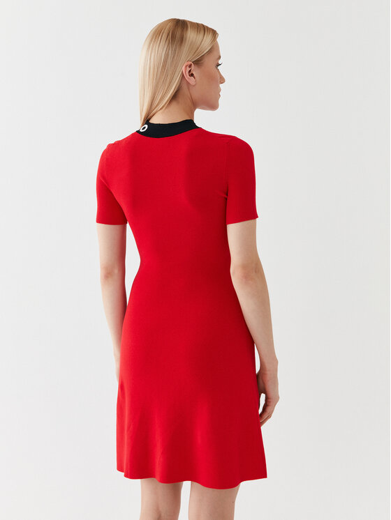 HUGO Hugo Strickkleid Sarty 50495572 Rot Slim Fit