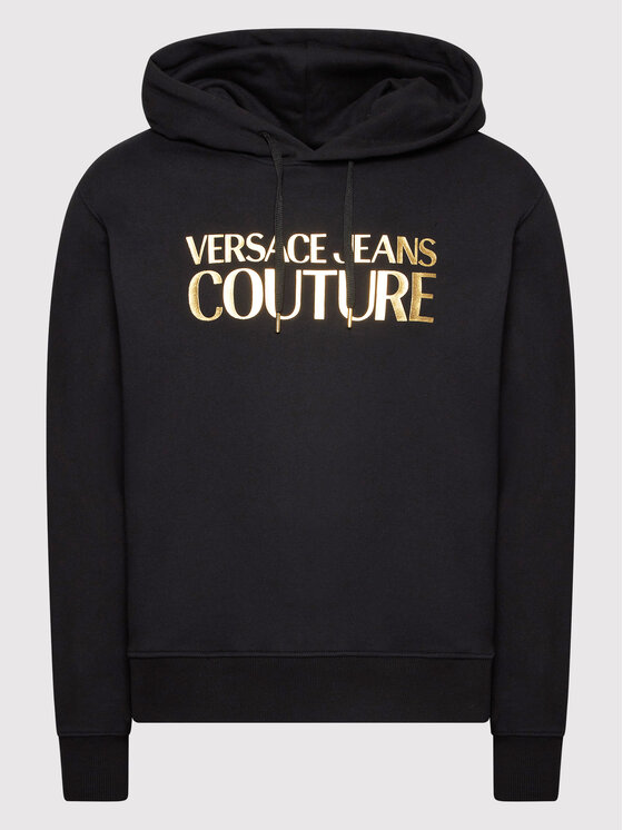 Versace Jeans Couture Versace Jeans Couture Mikina Logo Thick Foil 72GAIT01 Čierna Regular Fit