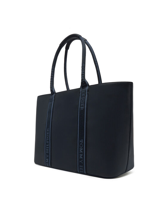 Tommy Hilfiger Tommy Hilfiger Torbica Th Logotape Tote AW0AW17198 Tamnoplava