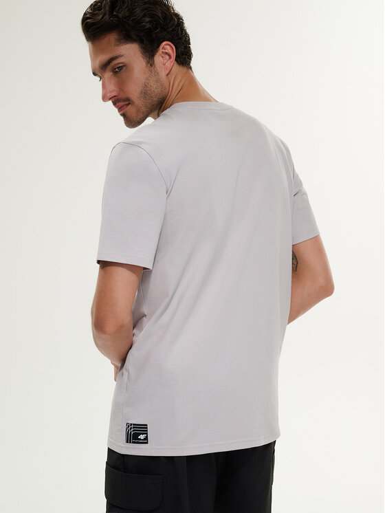 4F 4F T-Shirt MONOCHROME MOVEMENT Szary jasny Regular Fit