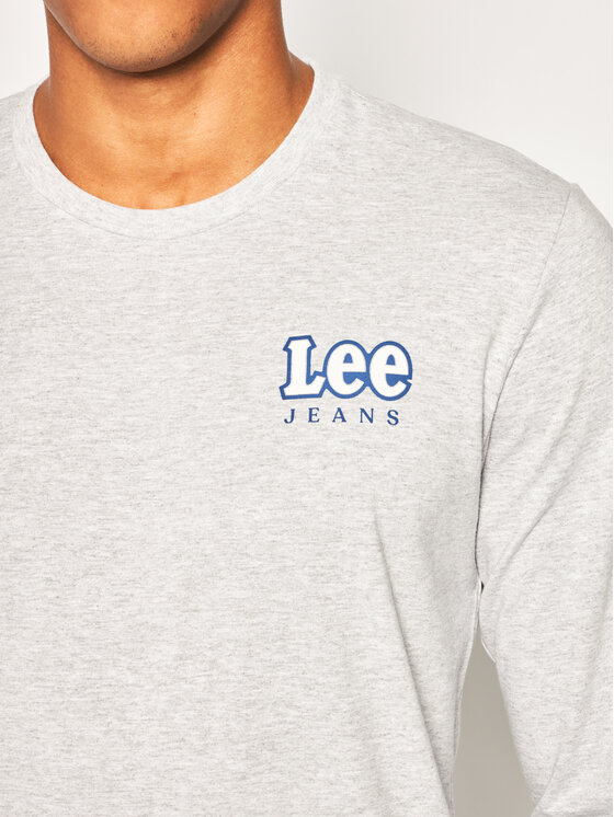 Lee Lee Longsleeve Chest Loggo Tee L64SFE03 112115913 Szary Regular Fit