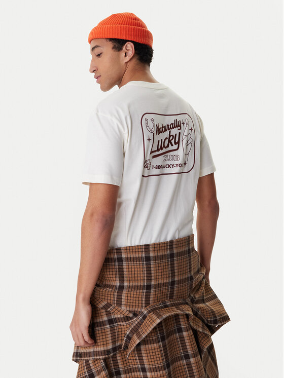 RVCA Tricou Lucky You EVYZT00274 Écru Regular Fit