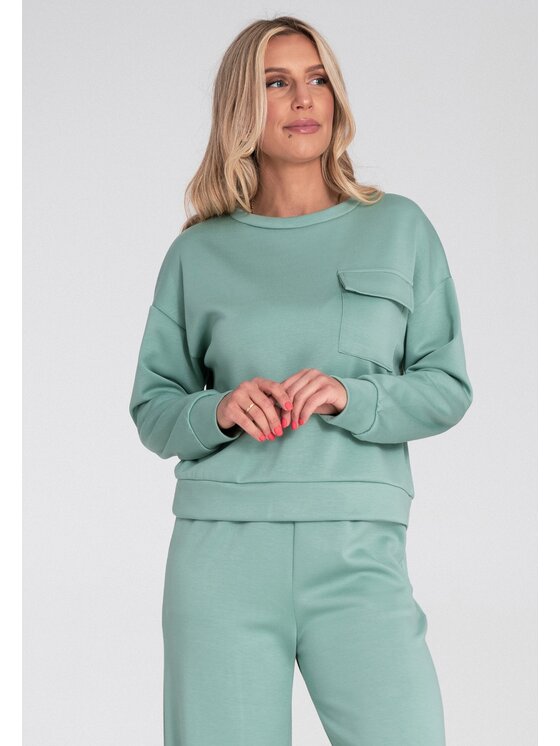 FIGL FIGL Bluza M1202 Zielony Regular Fit
