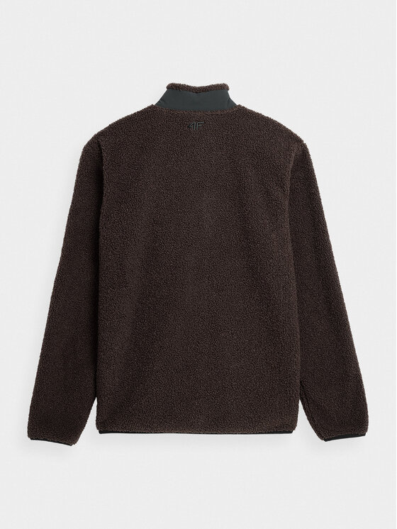 4F 4F Felpa di pile 4FAW23TFLEM116 Marrone Regular Fit
