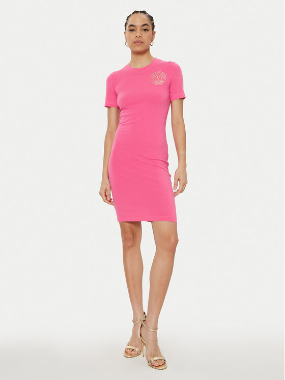 Versace Jeans Couture Versace Jeans Couture Ежедневна рокля 78HAOT00 Розов Slim Fit