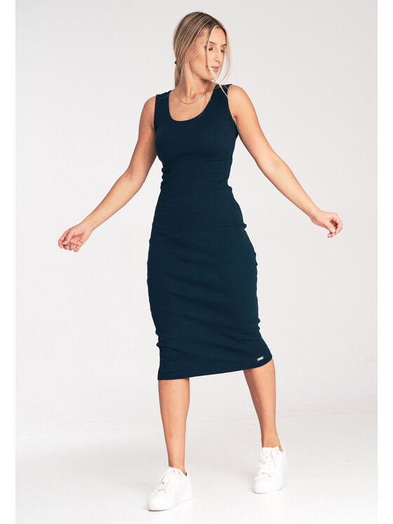 FIGL FIGL Sukienka codzienna M1053 Granatowy Fitted Fit
