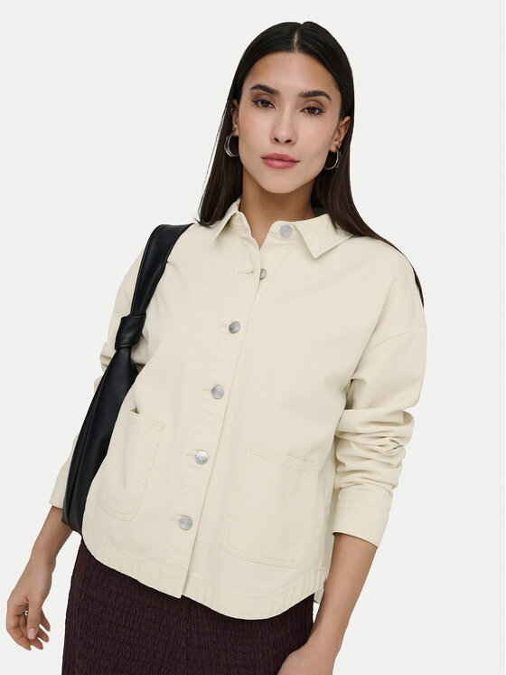 ONLY ONLY Τζιν μπουφάν Lara 15372651 Μπεζ Regular Fit