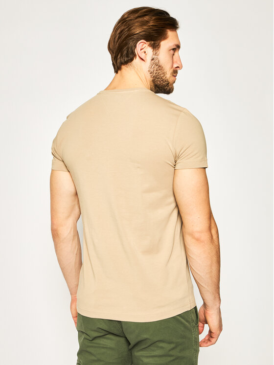 Tommy Hilfiger Tommy Hilfiger Póló Strech MW0MW10800 Barna Slim Fit
