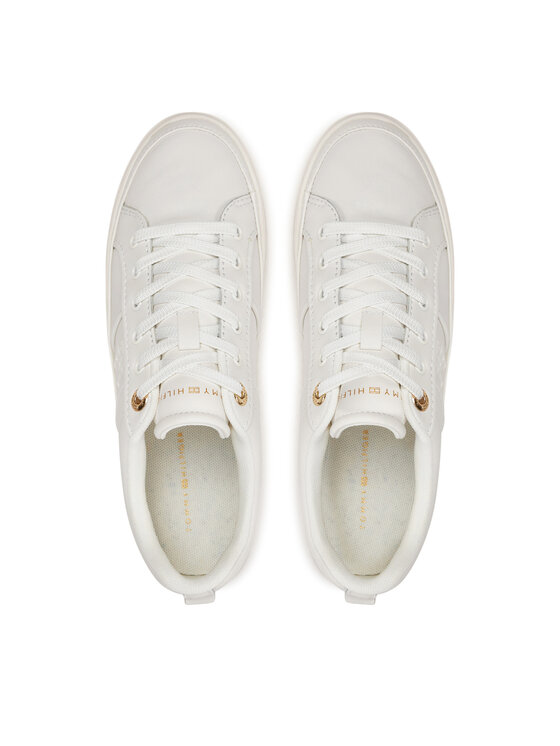Tommy Hilfiger Tommy Hilfiger Superge Essential Vulc Sneaker Monogram FW0FW07945 Écru
