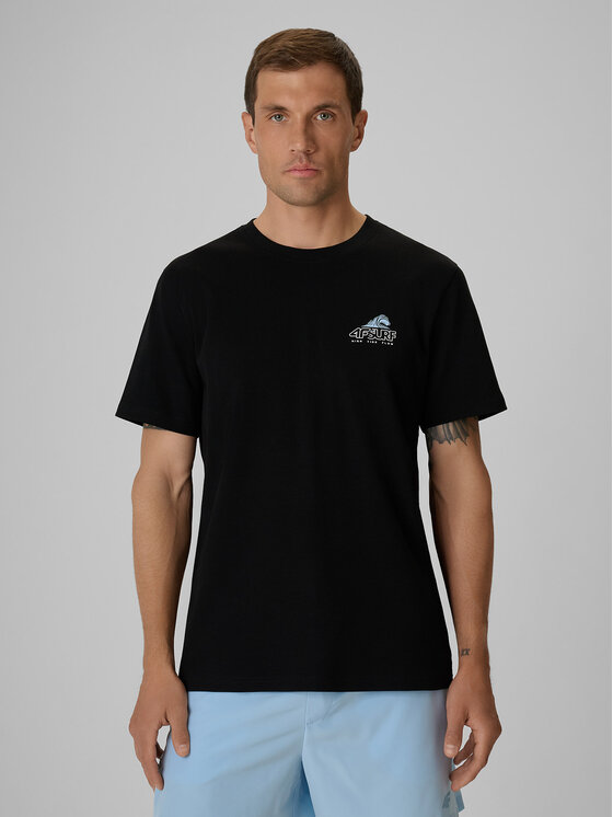 4F 4F T-Shirt CATCH THE WAVE Czarny Regular Fit
