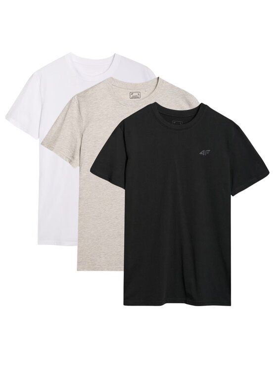 4F 4F Komplet t-shirtów 3P-SS-4FWMM00TTSHM2256-91S Kolorowy Regular Fit