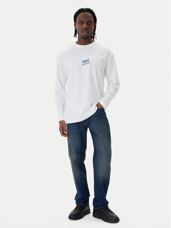 HUGO HUGO Longsleeve Nichaboso JJK 50554835 Biały Relaxed Fit
