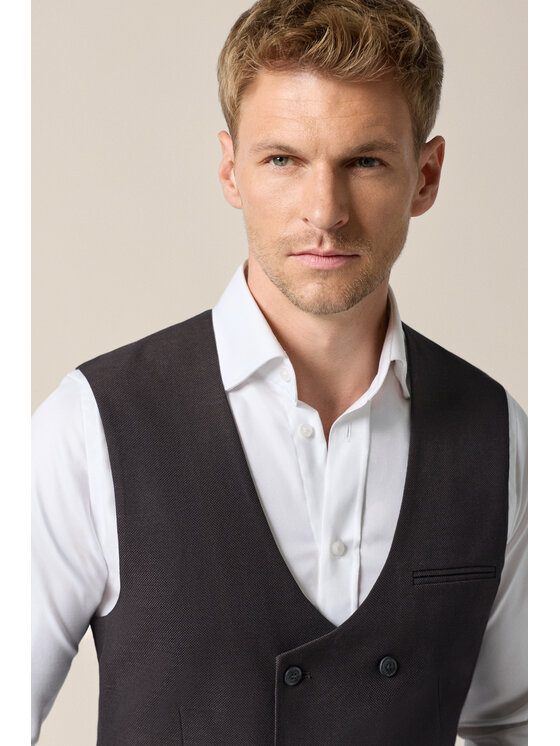 Lancerto Lancerto Kamizelka garniturowa Brescia KA073126000001 Brązowy Slim Fit