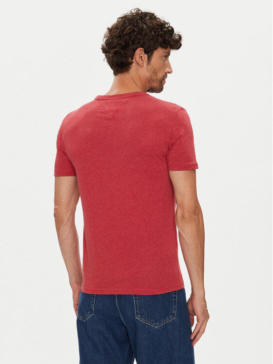 Tommy Jeans Tommy Jeans Majica Jaspe DM0DM20363 Rdeča Slim Fit