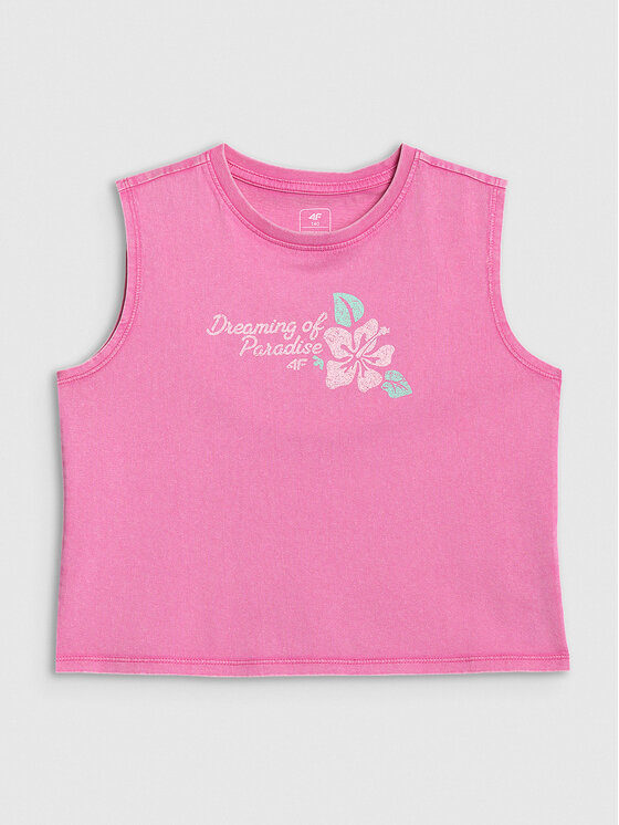 4F 4F Tank top SUMMER SPLASH Różowy Regular Fit