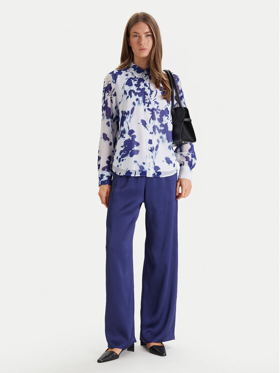 Calvin Klein Calvin Klein Hlače iz tkanine LV044F611G Mornarsko modra Regular Fit