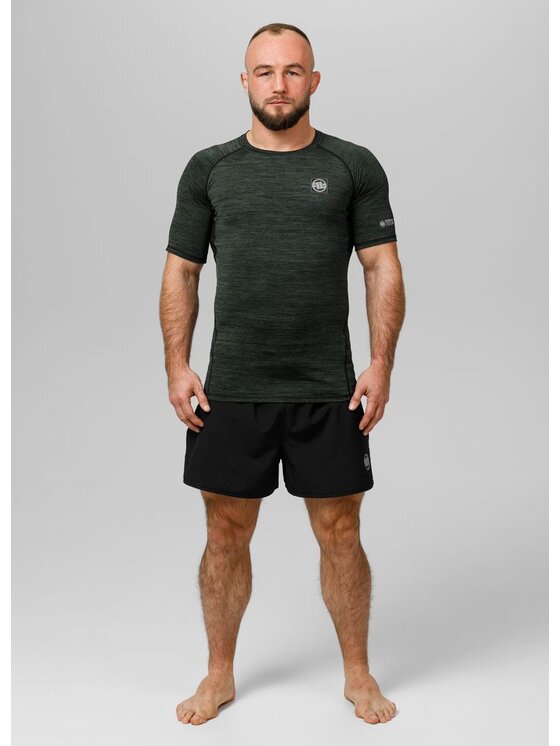 PITBULL PITBULL Koszulka techniczna Rashguard Performance Pro plus New Logo XXL Zielony Regular Fit