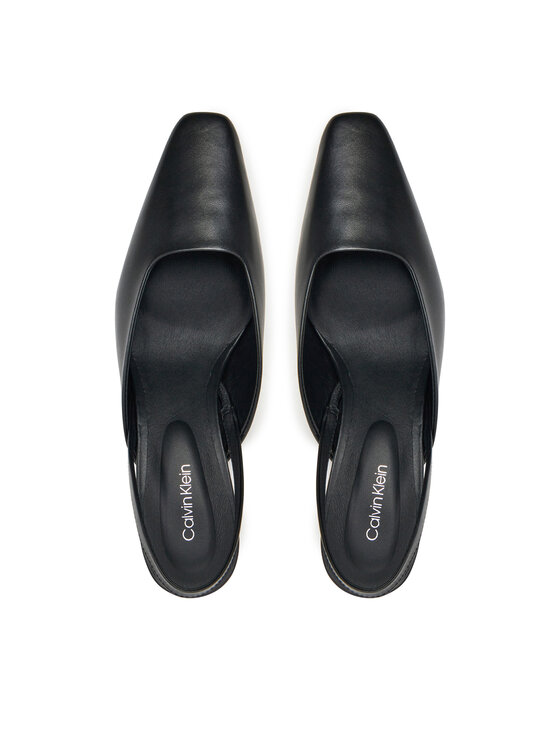Calvin Klein Calvin Klein Sandale Heel Mule Pump 50 - Lth HW0HW02551 Crna