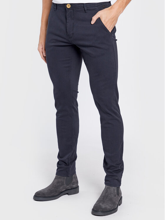 Blend Blend Kalhoty z materiálu Natan 20703472 Tmavomodrá Regular Fit