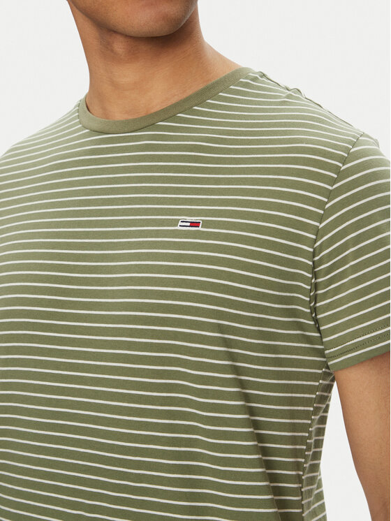 Tommy Jeans Tommy Jeans Majica DM0DM20377 Zelena Slim Fit