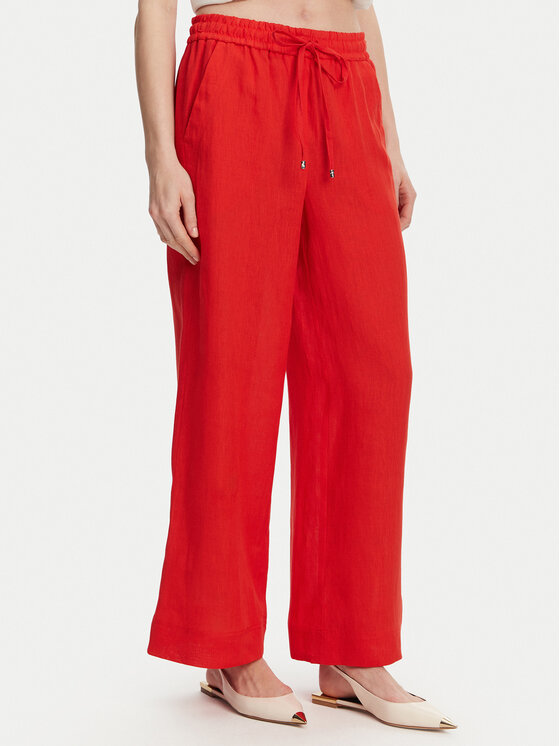 Marella Marella Pantaloni di tessuto Mattino 2513131084 Rosso Wide Leg