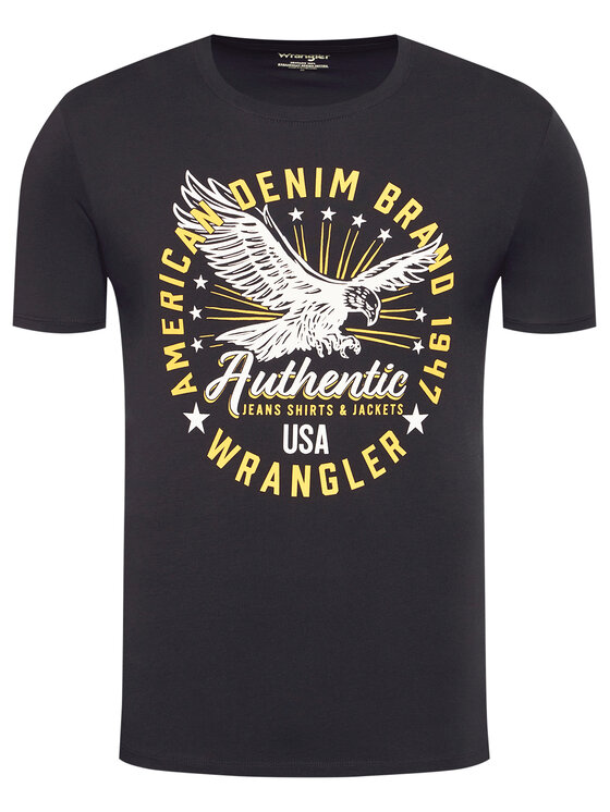 Wrangler Wrangler T-shirt Ss Classic Americana W7AHD3XV6 112131342 Nero Regular Fit