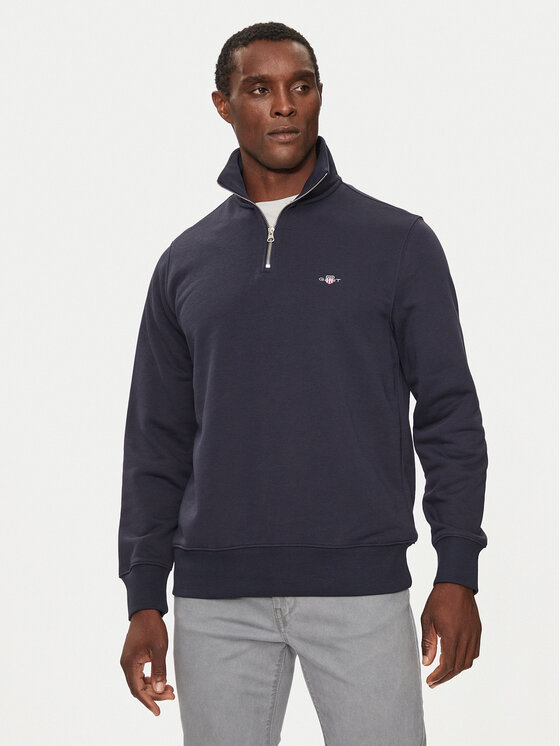 Gant Gant Pulóver Reg Shield Half Zip Sweat 2008005 Sötétkék Regular Fit
