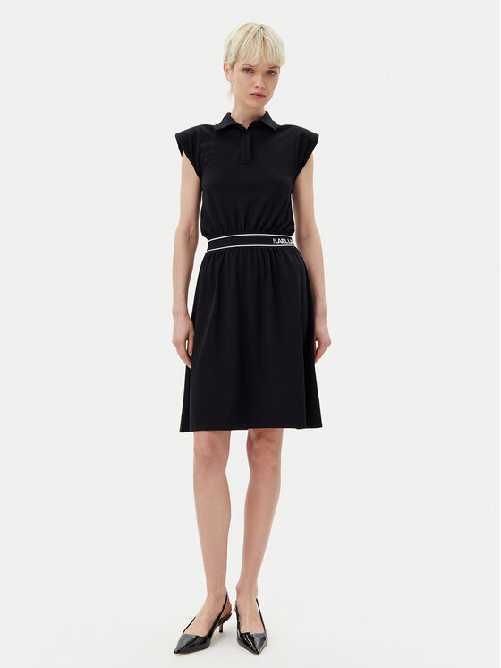 KARL LAGERFELD KARL LAGERFELD Sukienka codzienna A2W13038 Czarny Regular Fit