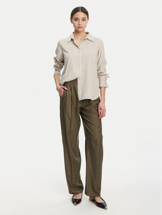 Marella Marella Medžiaginės kelnės Hull 2523136161 Chaki Loose Fit