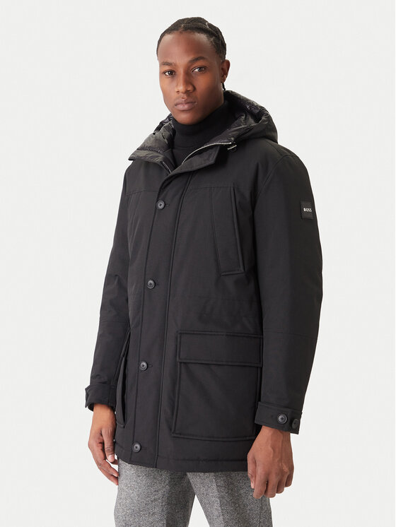 BOSS BOSS Vatovaná bunda H-Detoni 50540472 Černá Regular Fit