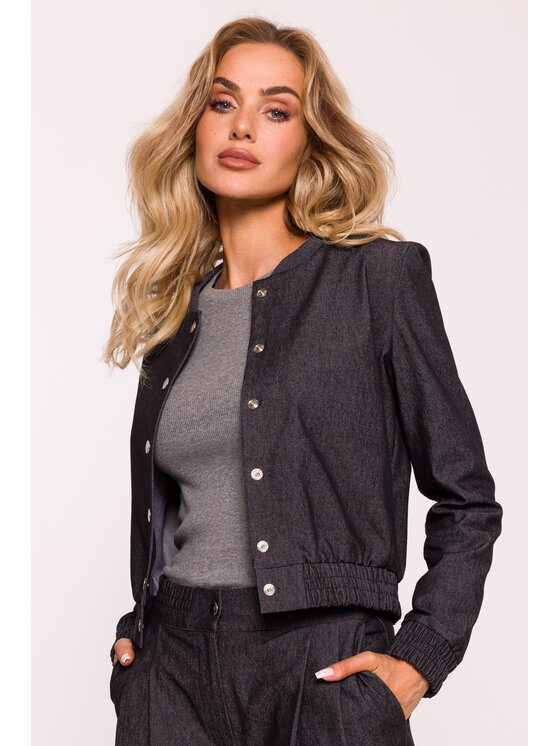 Made of Emotion Made of Emotion Kurtka bomber m800 Szary Active Fit
