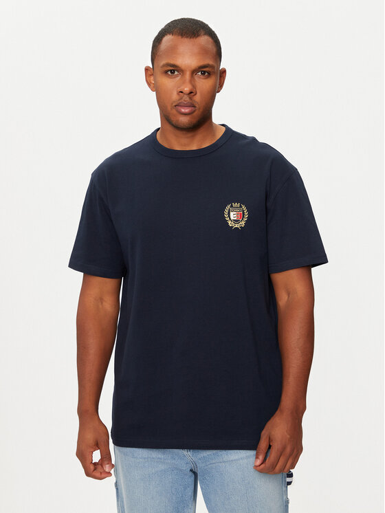 Tommy Jeans Tričko DM0DM19687 Tmavomodrá Regular Fit