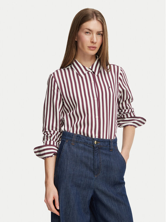 Tommy Hilfiger Tommy Hilfiger Πουκάμισο Fliud WW0WW52927 Μπορντό Regular Fit