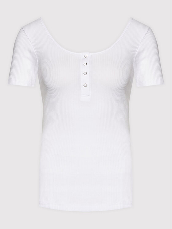 Pieces Pieces Majica Kitte 17101439 Bijela Slim Fit