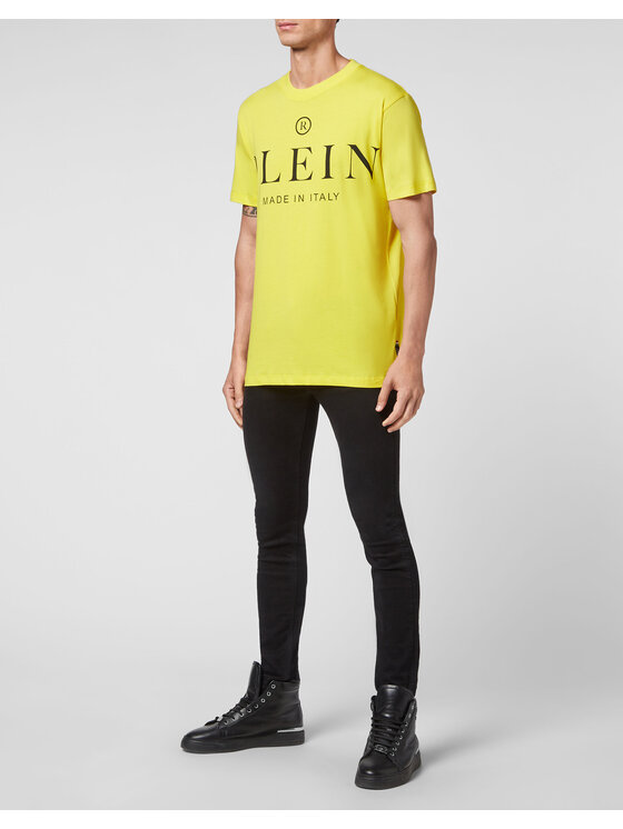 PHILIPP PLEIN PHILIPP PLEIN T-Shirt 781 Żółty Regular Fit