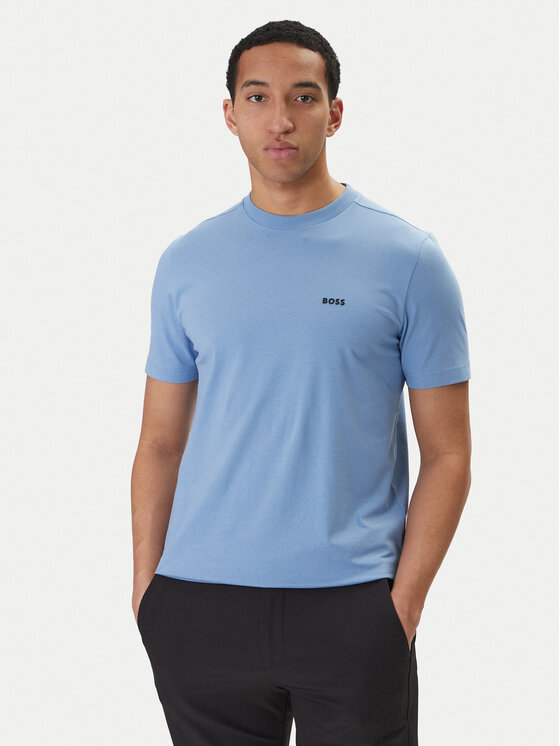 BOSS Tricou 50506373 Albastru celest Regular Fit