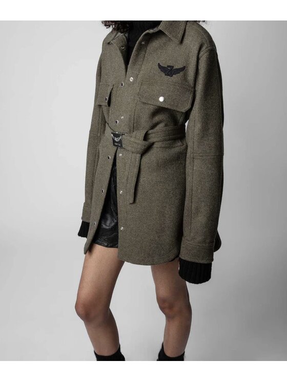 Zadig&Voltaire Zadig&Voltaire Kurtka przejściowa WWOW585BRON Zielony Oversize