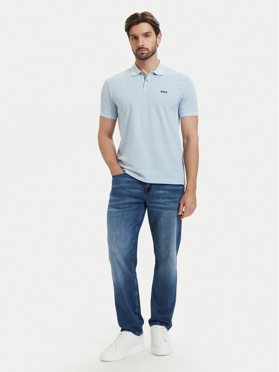BOSS BOSS Tricou polo Pl Goc Birdie 3 50559355 Albastru deschis Regular Fit