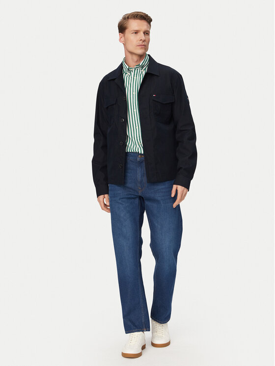 Tommy Hilfiger Tommy Hilfiger Marškinių švarkas MW0MW38712 Tamsiai mėlyna Regular Fit