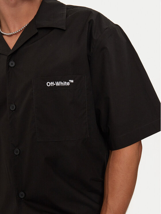 Off-White Off-White Πουκάμισο OMUY002S23FAB0011001 Μαύρο Regular Fit