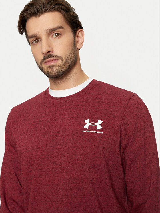 Under Armour Under Armour Majica dugih rukava Ua Rival Terry 1370404 Tamnocrvena Relaxed Fit