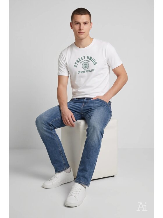 Cross Jeans Cross Jeans Jeansy C 132-211 Niebieski Straight Leg