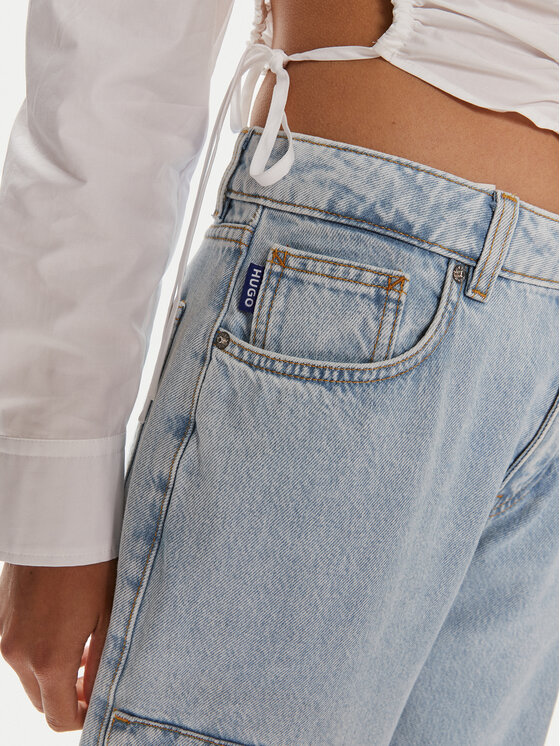 HUGO Hugo Jeans hlače Gaio_B 50513742 Modra Loose Fit