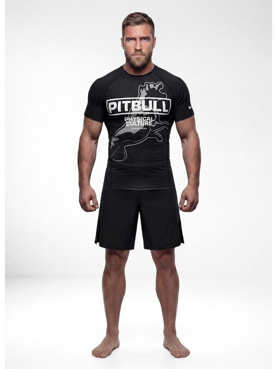 PITBULL PITBULL Koszulka techniczna PHYSICAL CULTURE Czarny Regular Fit